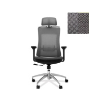 Кресло Юнитекс Pulse A PS/A/X/SL/3D/h ткань TW серая (спинка)/ Bahama серая (сиденье)