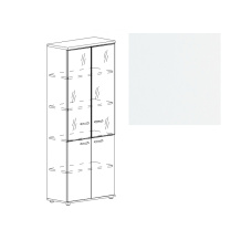 Шкаф для документов со стеклянными дверьми в алюминиевой рамке Юнитекс А4 9380 БП белый премиум