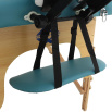 Массажный стол складной MED-MOS JF-AY01 2-х секционный, деревянная рама, белый-бирюзовый