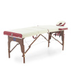 Массажный стол складной MED-MOS JF-AY01 3-х секционный, деревянная рама, кремовый-красный
