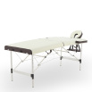 Массажный стол складной MED-MOS JFAL01A 2-х секционный, алюминиевая рама, кремовый-коричневый