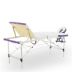 Массажный стол складной MED-MOS JFAL01A 3-х секционный, алюминиевая рама, белый-фиолетовый