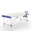 Массажный стол складной MED-MOS JFAL01A 3-х секционный, алюминиевая рама, белый-синий