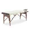 Массажный стол складной MED-MOS JF-AY01 3-х секционный, деревянная рама, кремовый-коричневый