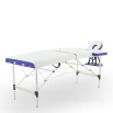 Массажный стол складной MED-MOS JFAL01A 2-х секционный, алюминиевая рама, белый-синий