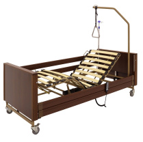 Кровать электрическая MED-MOS YG-1 (ЛДСП коричневый) с деревянными ламелями