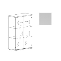 Шкаф средний со стеклом Юнитекс А4 9366 СЕ серый