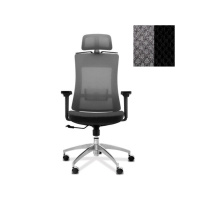 Кресло Юнитекс Pulse A PS/A/X/SL/3D/h ткань TW серая (спинка)/ ткань TW черная (сиденье)