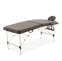 Массажный стол складной MED-MOS JFAL01A 2-х секционный, алюминиевая рама, коричневый