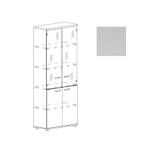 Шкаф для документов со стеклянными прозрачными дверьми Юнитекс А4 9379 СЕ серый