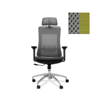 Кресло Юнитекс Pulse A PS/A/X/SL/3D/h ткань TW51 светло-серая (спинка)/ Luna 17 (сиденье)
