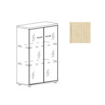 Шкаф средний со стеклом в алюминиевой рамке Юнитекс А4 9367 ДШ дуб шамони
