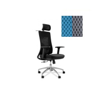 Кресло Юнитекс Pulse A PS/A/X/SL/3D/h ткань TW голубая/серая