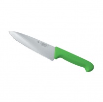 Нож PRO-Line поварской 25 см, зеленая пластиковая ручка, волнистое лезвие, P.L. Proff Cu