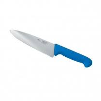 Нож PRO-Line поварской 20 см, синяя пластиковая ручка, волнистое лезвие, P.L. Proff Cuis