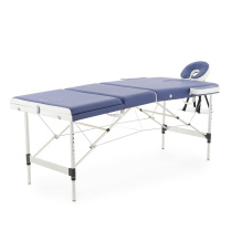 Массажный стол складной MED-MOS JFAL01A 3-х секционный, алюминиевая рама, голубой-белый