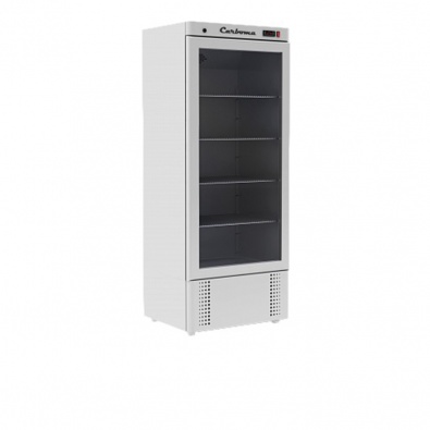 Шкаф холодильный Carboma R700 С (стекло) INOX