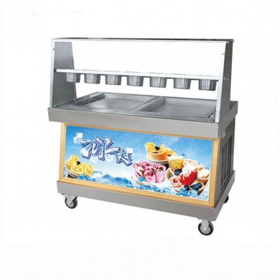 Фризер для ролл мороженого Foodatlas KCB-2F (контейнеры, стол для топпингов, 2 компрессора)