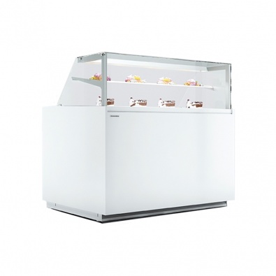 Прилавок холодильный кондитерский Es System K VOLANS 0,9 б/бок, б/фрон.панели, внут. RAL9003