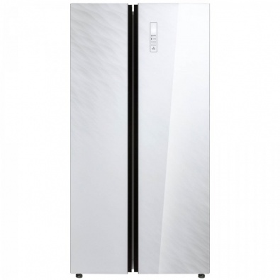 Холодильник Side-by-side с белыми стеклянными дверьми Бирюса SBS 587 WG 